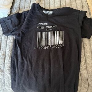 Tridelta Black Graphic Tee with White and Blue Accents